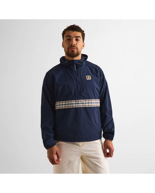Aquascutum Blue Rain Anorak Jacket for men