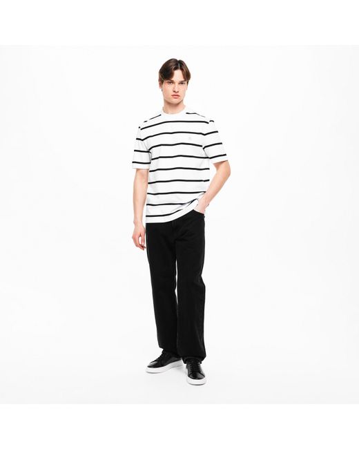 Boss White Taut Minimalist Design T-Shirt With Logo Detail for men