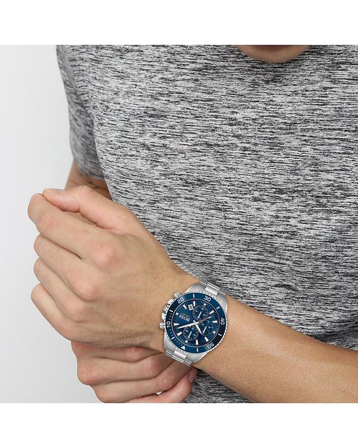 Boss Blue Gents Admiral Stainless Steel Mesh Strap Watch for men