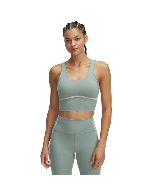 Under Armour Blue Meridian Piped Crop Tank Silica Hydro Silica