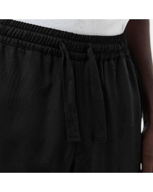 Albam Black Herringbone Drawstring Trousers for men
