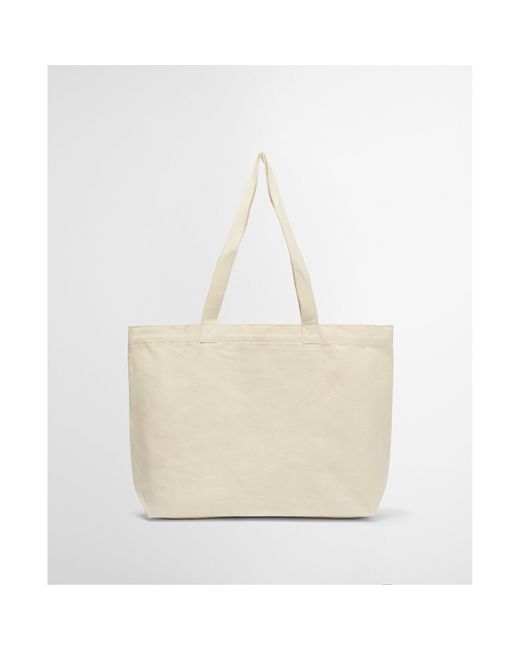 Barbour White Script Tote Bag