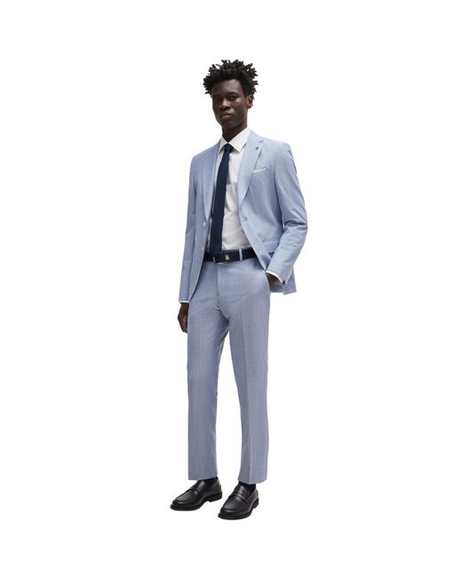 Boss Blue H Genius Suit Trousers for men