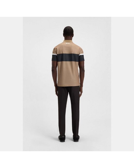 Boss Natural The Open 25 Paddy Grid Pattern Polo Shirt for men