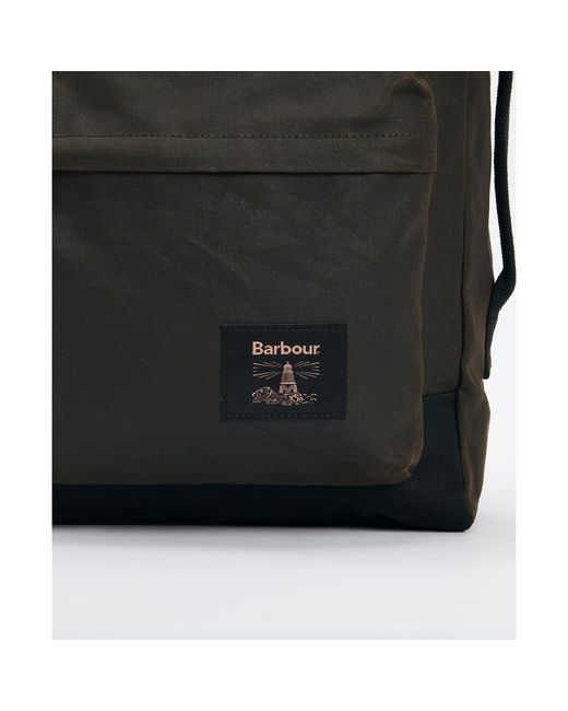 Barbour Black Field Waxed Backpack