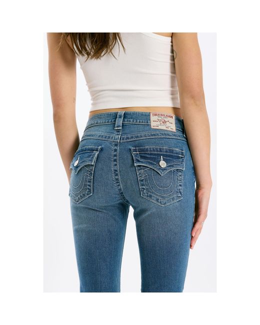 True Religion Blue K Flare Flap Flared Trousers