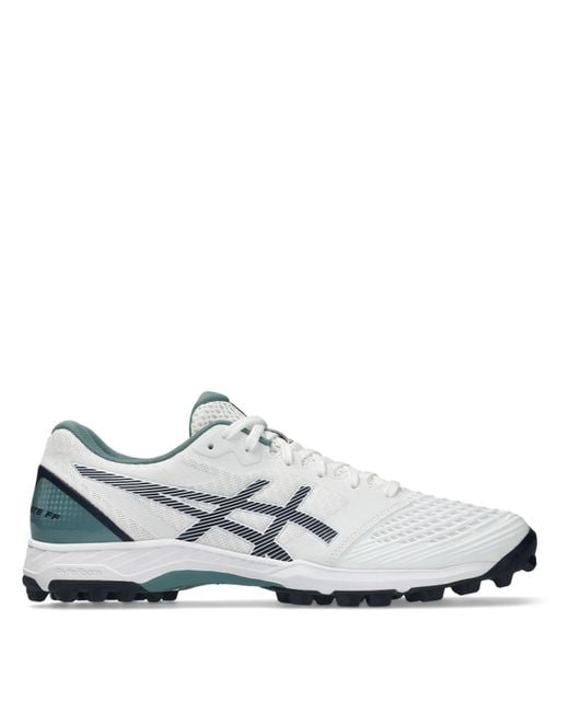Asics White Field Astro Hockey Shoes for men