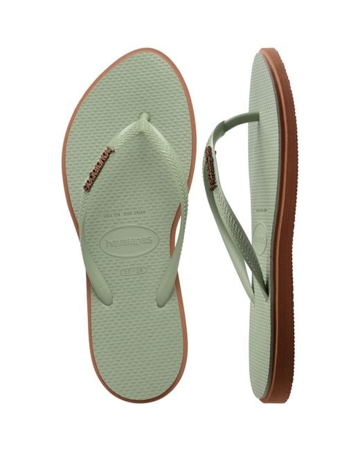 Havaianas Green Slim Point Flip Flops