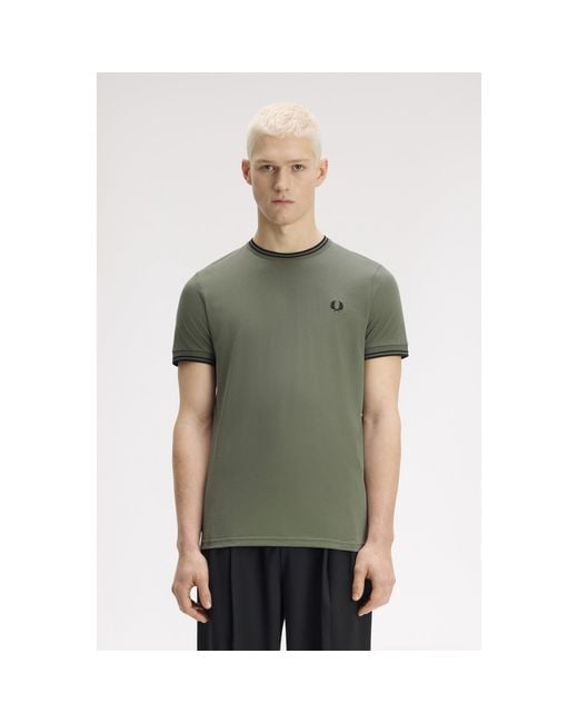 Fred Perry Green Twin Tipped T-Shirt for men