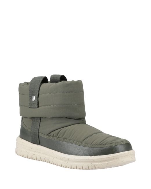 HeyDude Green Camden Cuff Nylon Quilt Boot
