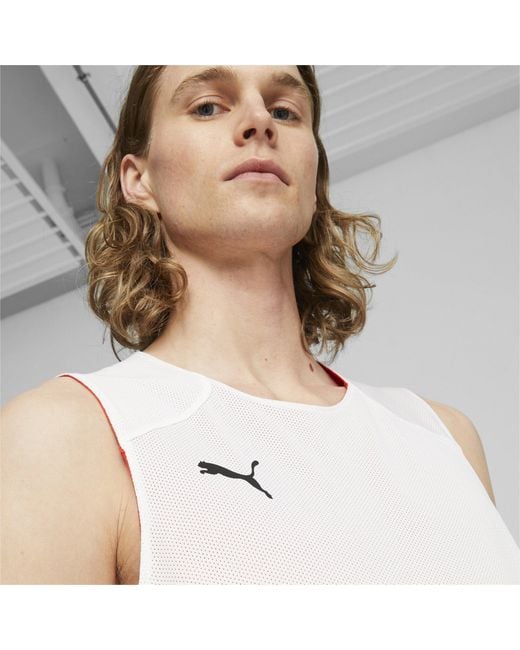 PUMA Red Hoops Team Reverse Practice Performance Basketball Jersey for men