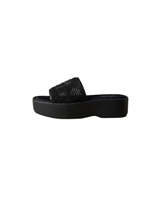 Calvin Klein Black Flatform Sandals