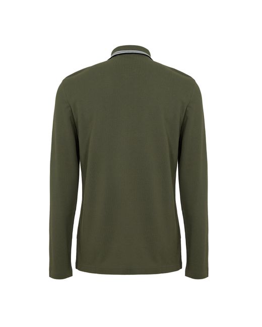 Boss Green Plisy Long Sleeve Polo Shirt With Logo Detail for men