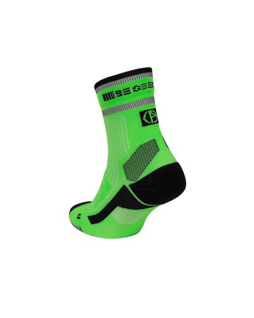 Absolute 360 Green Be Seen Performance Running Socks: Neon