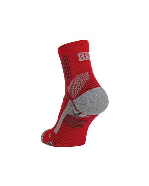 Absolute 360 Red Performance Running Socks: Quarter