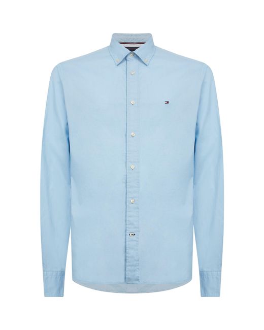 Tommy Hilfiger Blue Core Flex Long Sleeve Poplin Shirt for men