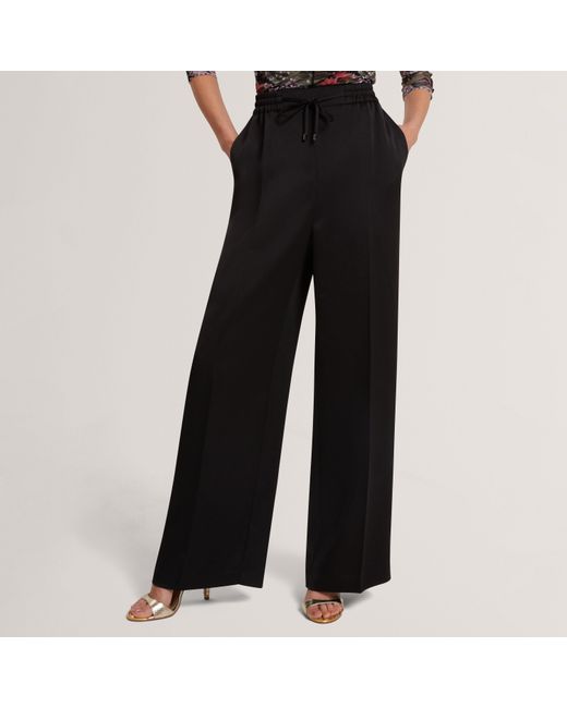 Ted Baker Black Ted Satin Wide Leg Trouser