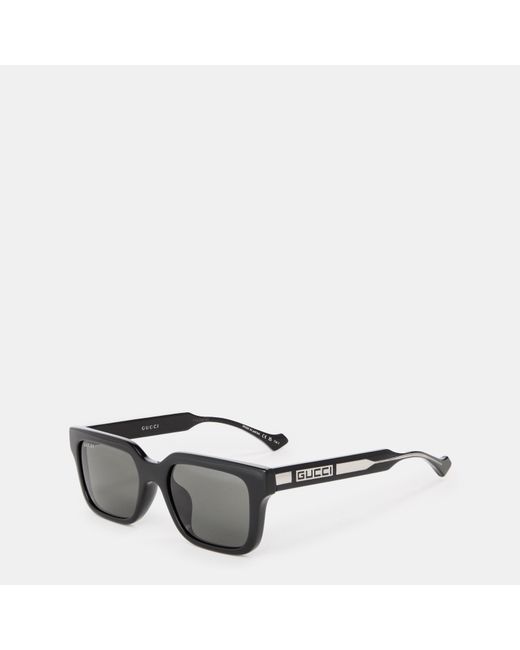 Gucci Gray Square Acetate La Piscine Sunglasses for men