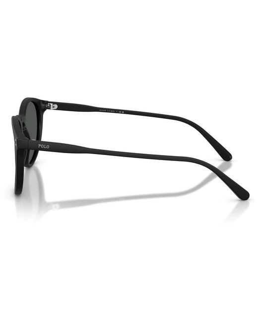 Polo Ralph Lauren Black Round Sunglasses for men