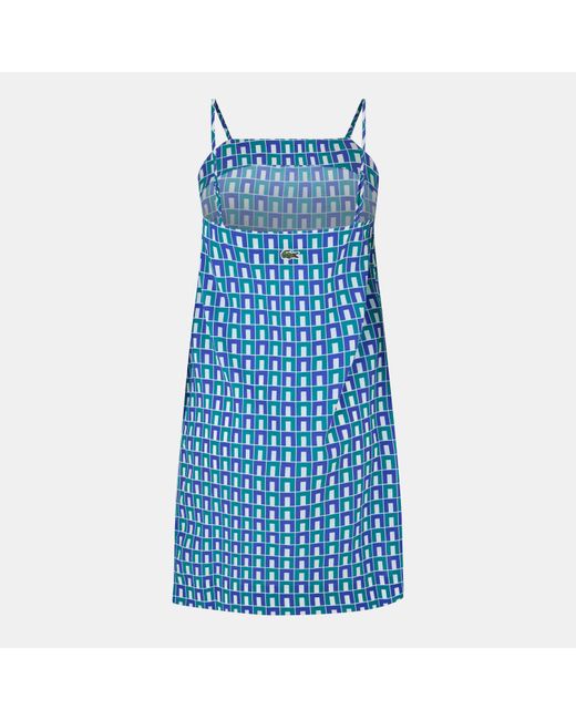 Lacoste Blue Print Athletic-Inspired Mini Dress