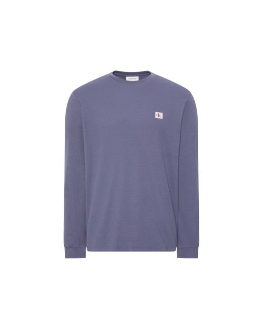 Calvin Klein Purple Waffle Long Sleeve Top for men