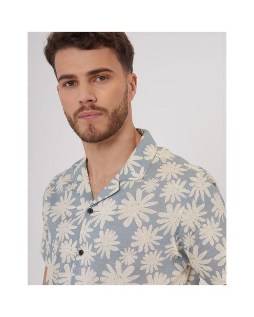 Threadbare Gray Northhal Short-Sleeve Patterned Shirt for men