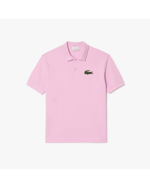 Lacoste Pink Loose-Fit Piqué Polo Shirt for men