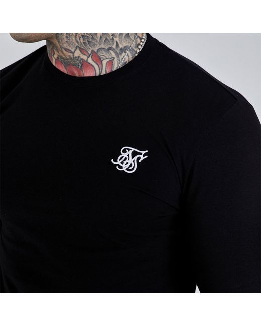 Siksilk Black Essential Long-Sleeve T-Shirt for men