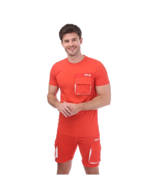 DFND London Red Dfndl Crater Top And Shorts Set for men