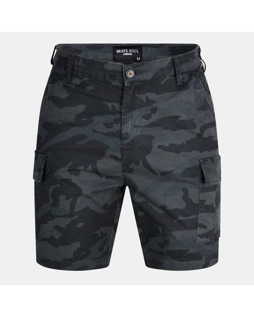 Brave Soul Gray Camo Print Cargo Short for men