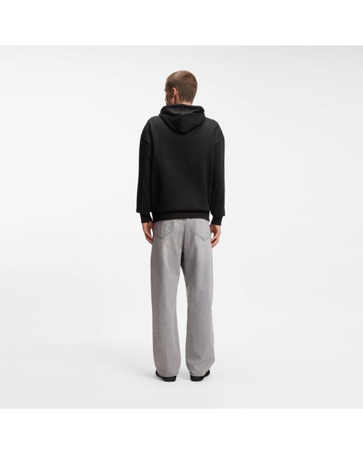 HUGO Black Logo Label Hoodie for men