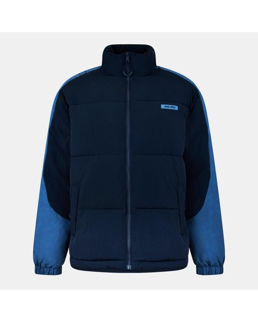 Jack Wills Blue Long Sleeve Short Puffer Jacket for men