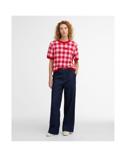 Barbour Red Knitted Top