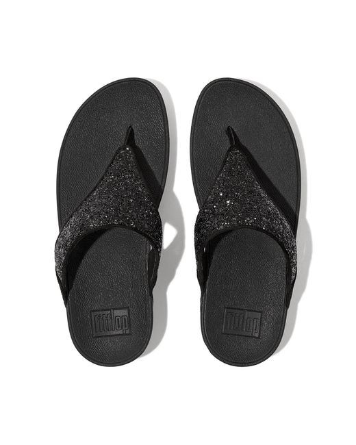 Fitflop Black Lulu Glitter Sandals
