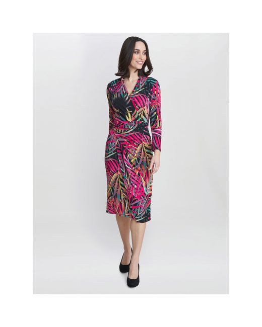 Gina Bacconi Red Keira Jersey Wrap Dress