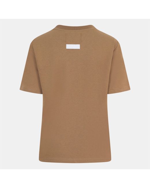 Blank Essentials Brown Blank Arched Print Puff T-Shirt Ladies