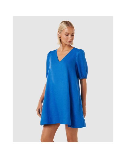 Forever New Blue Millie V Neck Swing Dress