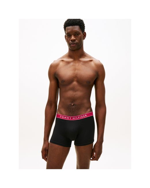 Tommy Hilfiger Black 5-Pack Essential Logo Waistband Trunks for men