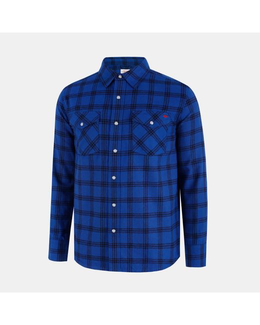 Lee Cooper Blue Check Long Sleeve Patterned Shirt for men