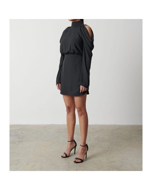 Pretty Lavish Black Rosie Cold Shoulder Mini Dress