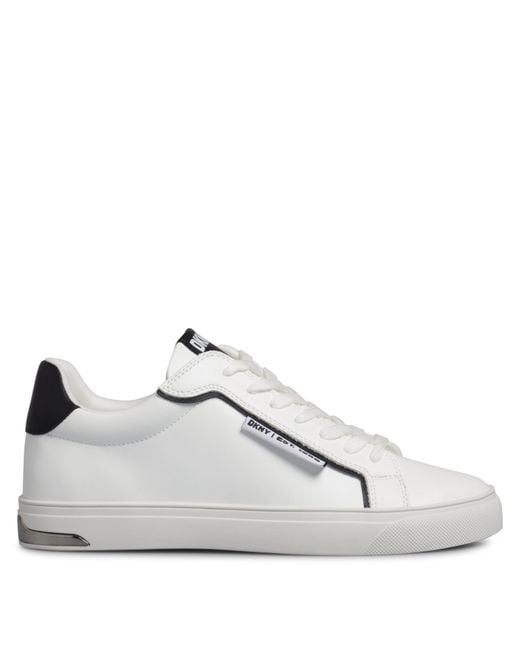 DKNY White Augustine Lace-Up Low-Top Trainers