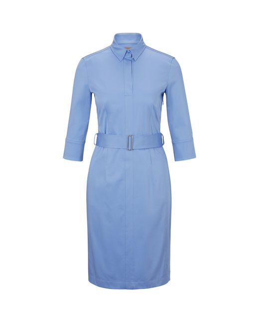 Boss Blue Daliri1 Wrap Dress
