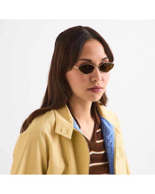 Miu Miu Brown Hexagon Sunglasses