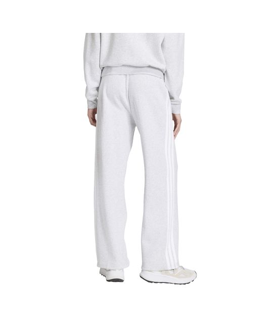 Adidas White Essentials Wide Leg Fleece Pant