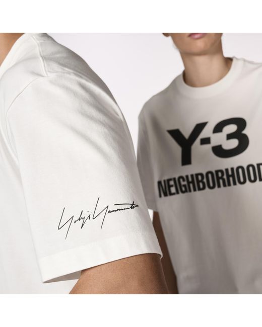 Y-3 White X Neighborhood Logo T-Shirt for men