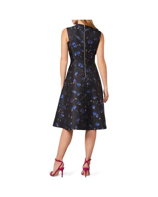 Phase Eight Blue Ottilie Jacqaurd Fit And Flare Dress