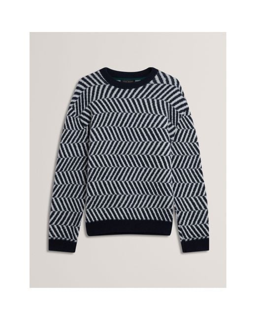 Ted Baker Black Graphic Knitted Top for men