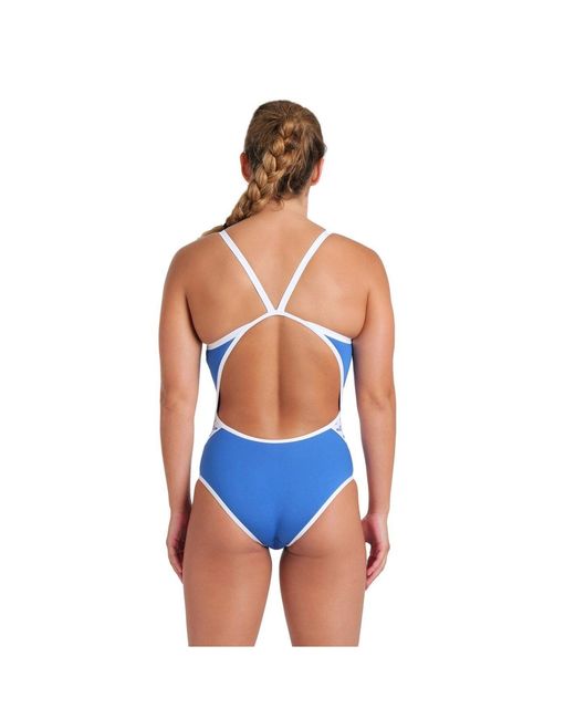Arena Blue Icons Solid Super Fly Back Swimsuit