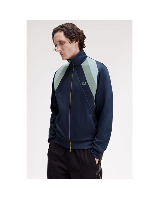Fred Perry Blue Panel Tracksuit Top for men