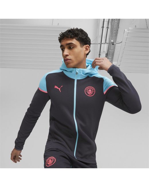 PUMA Blue Mcfc Casuals Hooded Jkt Hoody for men